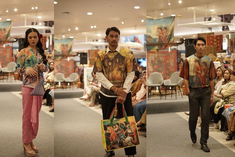 Djon & Rose, lukisan S. Sudjojono yang dicetak di kain dan menjadi koleksi fesyen