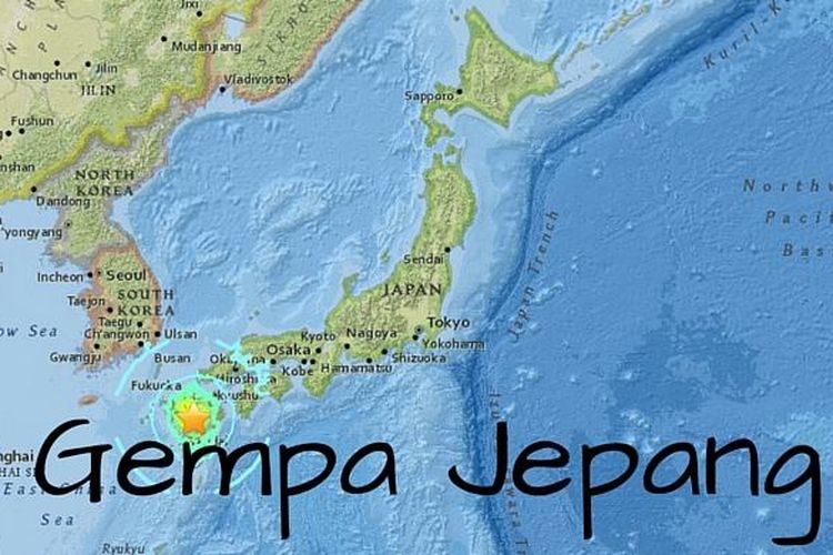 Ilustrasi gempa Jepang.