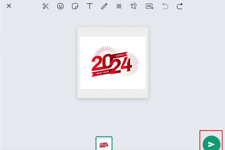 Ilustrasi cara membuat stiker WA Tahun Baru 2024 via WhatsApp Web.