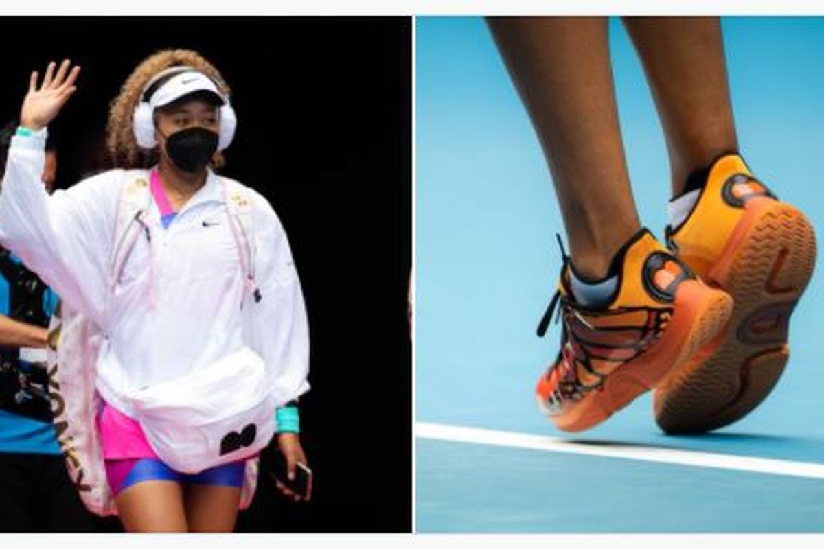 Naomi Osaka dan sepatu Nike bercorak kupu-kupu yang dikenakan di Australia Terbuka 2022