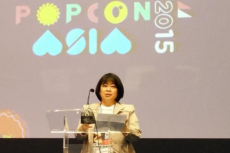 Penggagas dan CEO PopCon Asia, Grace Kusnadi, saat berbicara di pembukaan PopCon Asia 2015, Jumat (7/8/2015)