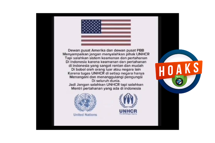 Hoaks, poster palsu mengatasnamakan Dewan Pusat Amerika dan Dewan Pusat PBB