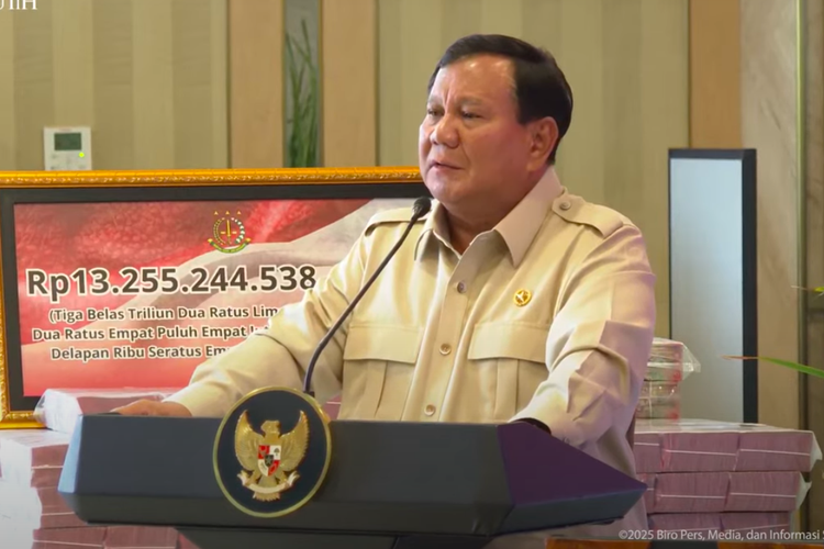 Kejagung Serahkan Rp 13 T ke Negara, Prabowo: Ini Tanda Baik Satu Tahun Pemerintahan