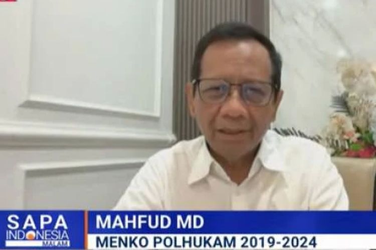 Menko Polhukam periode 2019-2024, Mahfud MD di Sapa Indonesia Malam Kompas TV.