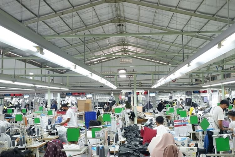 Ilustrasi industri tekstil. 