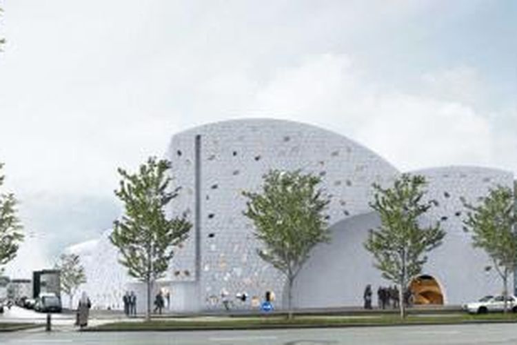 Bangunan Pusat Komunitas Islam dan Masjid seluas 2.890 meter persegi ini akan menampilkan serangkaian kubah, di Copenhagen, Denmark.