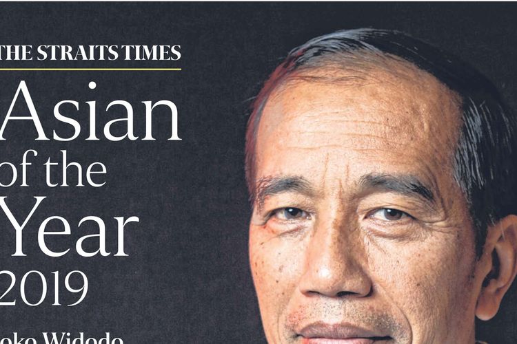 Presiden Joko Widodo (Jokowi) ketika tampil di sampul harian Singapura The Straits Times sebagai Asian of the Year 2019.