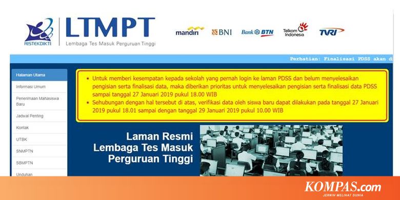 Update Pendaftar Akun LTMPT per 6 Desember 2019