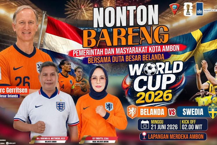 Basis Penggemar Kuat, Pemkot Ambon Gelar Nobar Piala Dunia Bareng Dubes Belanda