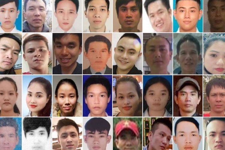 Identitas dari 39 migran asal Vietnam yang menjadi korban tewas di dalam kontainer truk, yang ditemukan di Essex, Inggis, pada 23 Oktober 2019.