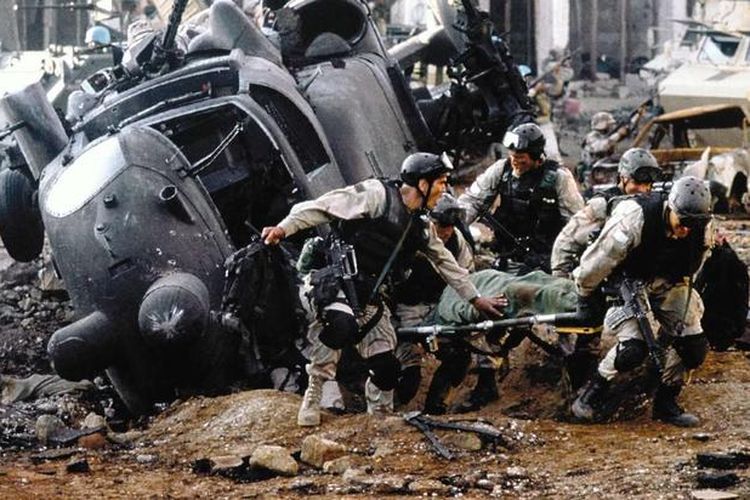 Salah satu adegan film Black Hawk Down.