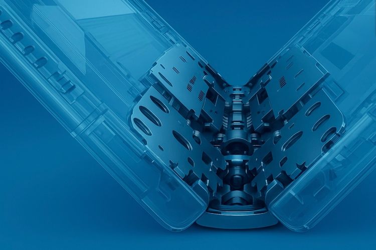 Ilustrasi engsel layar ponsel lipat