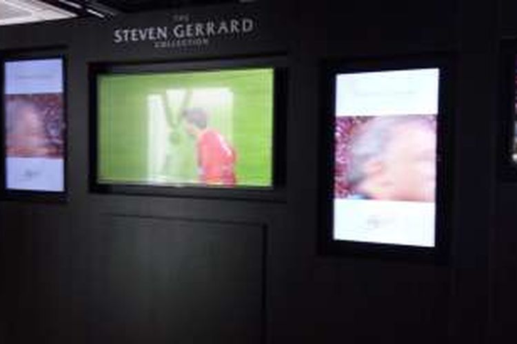 Tampilan saat memasuki area khusus Gerrard di Museum Liverpool FC.