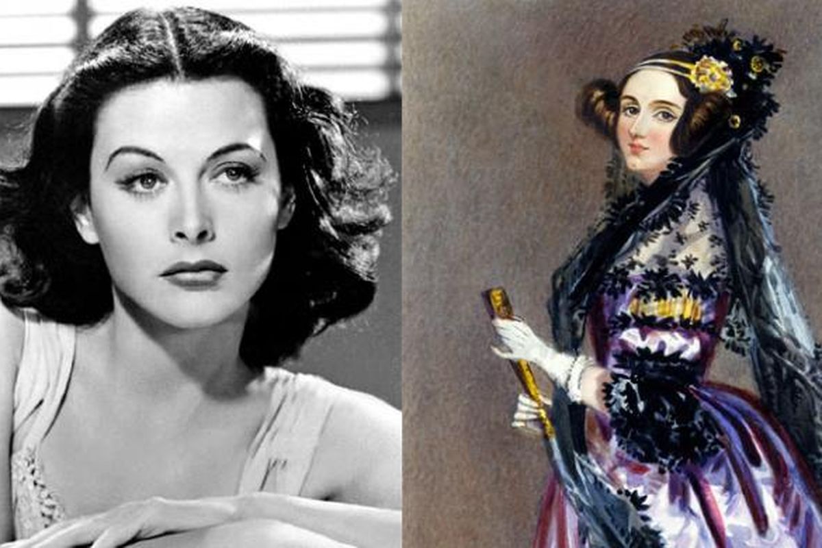 Hedi Lamarr (kiri) dan Ada Lovelace (kanan)