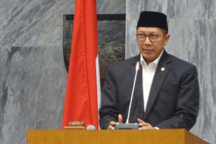 Menteri Agama Lukman Hakim Saifuddin di Kompleks Parlemen, Senayan, Jakarta, Rabu (25/1/2017). 