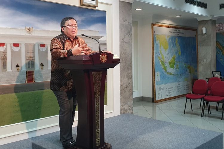 Kepala Badan Perencanaan Pembangunan Nasional (Bappenas) Bambang Brodjonegoro di Istana Kepresidenan, Jakarta, Senin (29/4/2019).