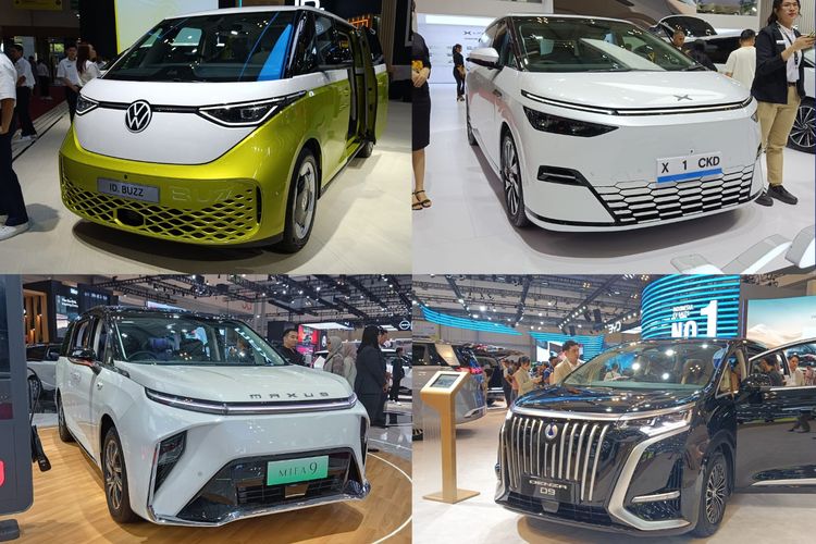 Komparasi MPV listrik premium di GIIAS 2025, VW ID Buzz, Xpeng X9, Maxus Mifa 9, dan Denza D9