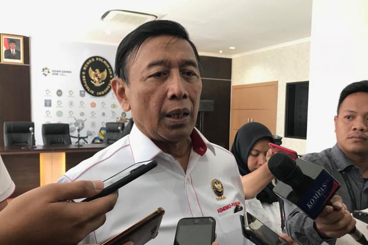 Menteri Koordinator Politik Hukum dan Keamanan Wiranto di Kantor Kemenko Polhukam, Medan Merdeka Barat, Jakarta Pusat, Senin (27/8/2018). 