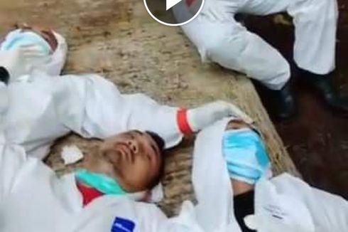 Viral, Video Petugas Kelelahan Usai Makamkan Jenazah Pasien Covid-19, Ini Cerita Pengunggahnya