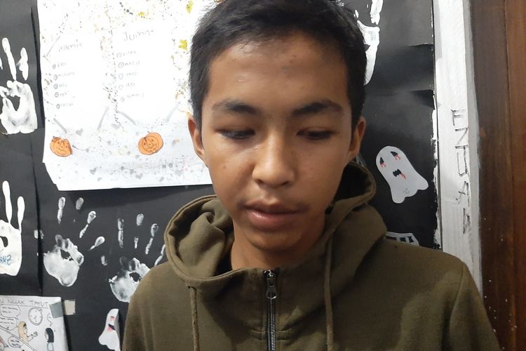 Ahmad Bakir siswa SMP Negeri 1 Turi sekaligus  peserta susur sungai yang sempat menolong temanya.