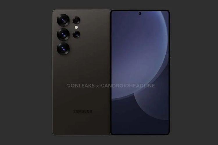 Gambar render Samsung Galaxy S25 Ultra dibagikan oleh tipster OnLeaks