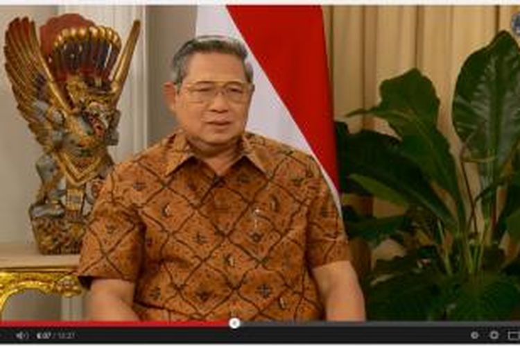 Cuplikan wawancara Presiden Susilo Bambang Yudhoyono menanggapi penetapan presiden dan wakil presiden terpilih yang diunggah di situs YouTube, Jumat (25/7/2014). 