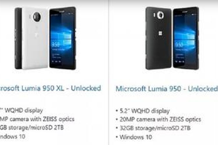 Bocoran Lumia 950 dan 950XL 