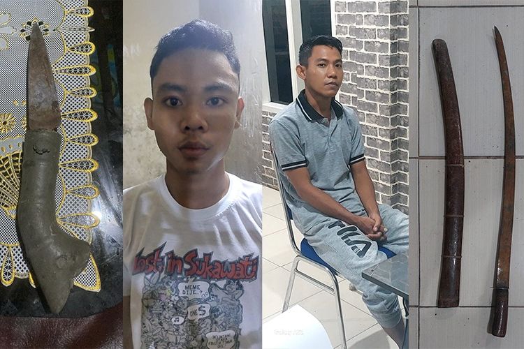 Imam Basri (25) dan Marhan (25) dua pelaku pembunuhan Adios Pratama (38) saat ditangkap petugas.