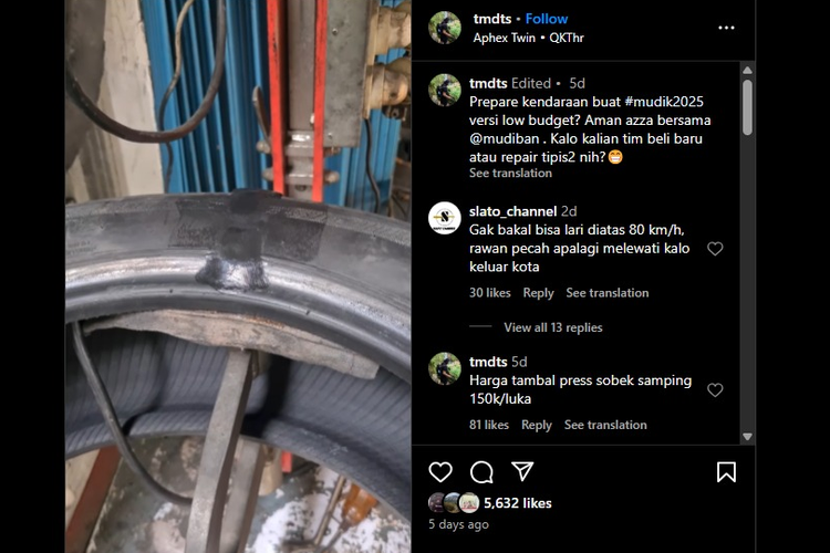 Tambal dinding ban mobil