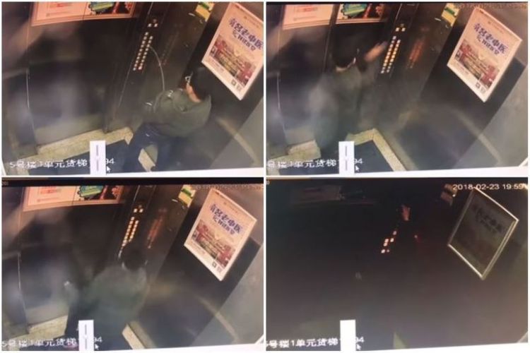 Bocah di China mengencingi tombol panel lift dan kemudian terjebak di dalamnya. (The Straits Times).