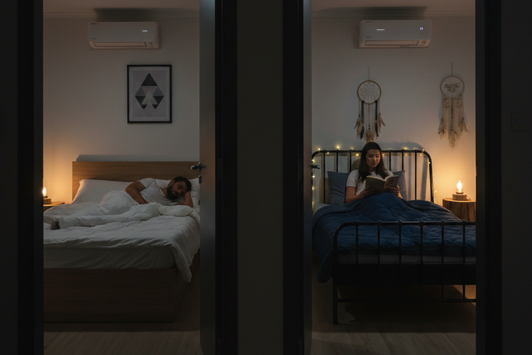 Ilustrasi sleep divorce.