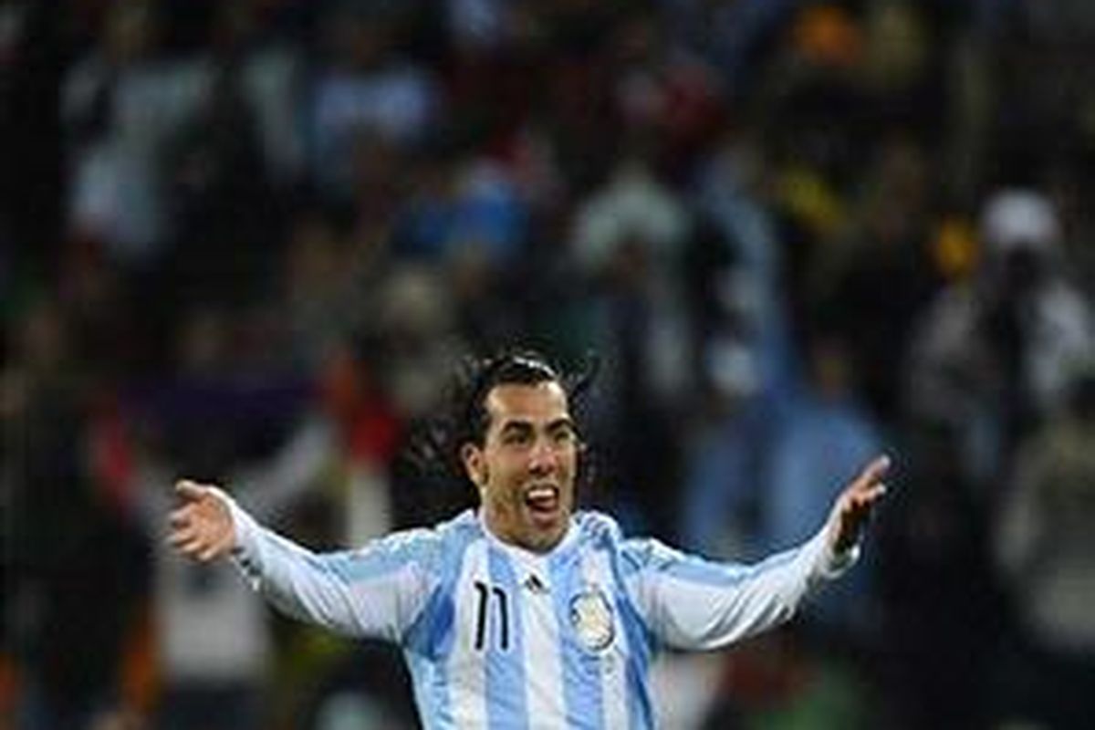 Striker Argentina, Carlos Tevez.