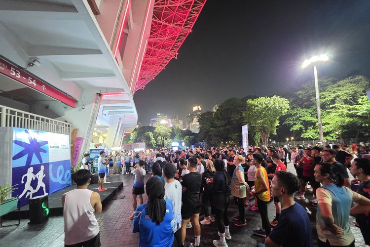 Suasana peluncuran perdana Galaxy Active Club di Zona Blu x GoFit, Gelora Bung Karno, Jakarta Pusat, Rabu (11/6/2025). 