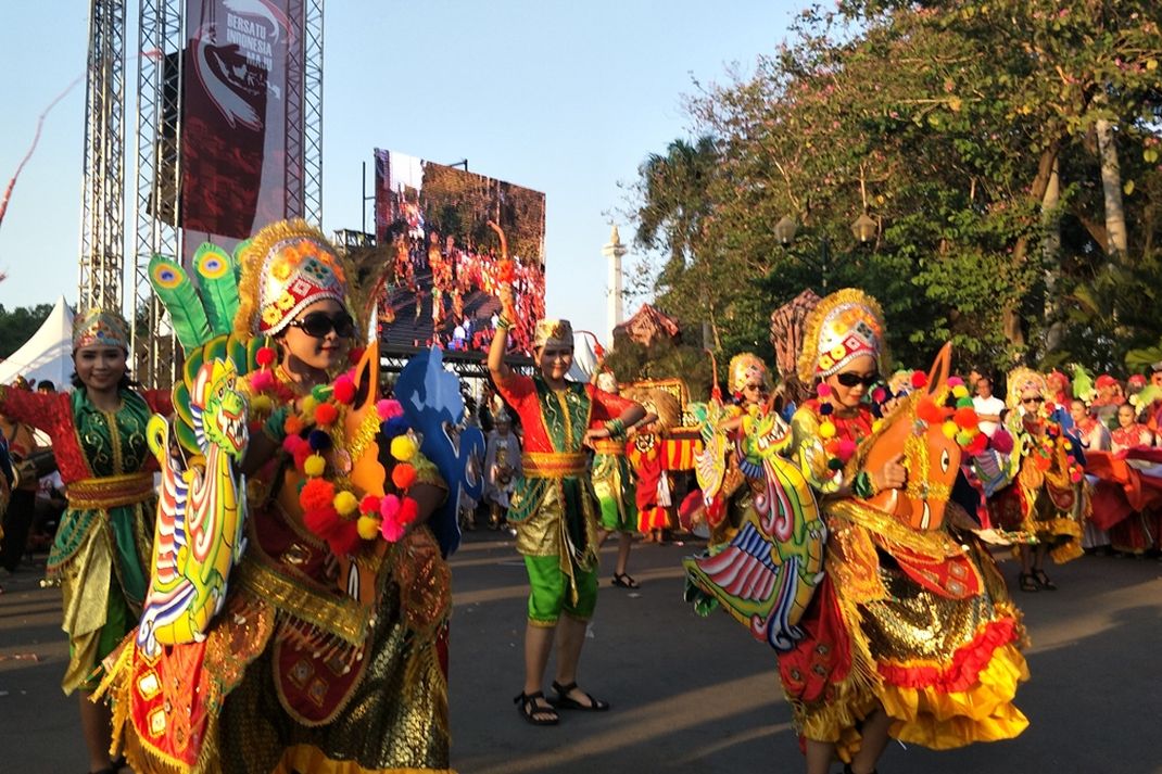 Pesta budaya nusantara di Monas, Minggu (20/10/2019)