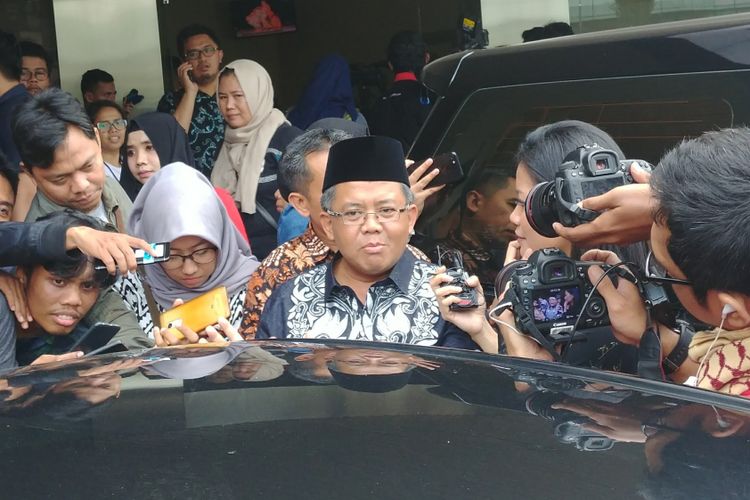 Presiden PKS Sohibul Iman di kantor PP Muhammadiyah, Jakarta, Kamis (12/4/2018).