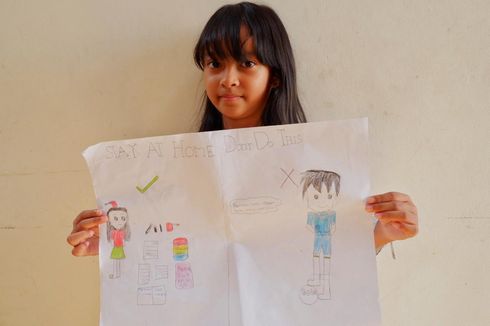 Kreasi Pelajar SD di Bandung untuk Kampanye Pencegahan Virus Corona