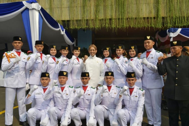 Peringatan Hari Sumpah Pemuda ke-91 di kantor Kemendikbud, Jakarta, Senin (28/10/2019).