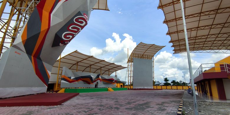 Salah satu venue yang rampung dibangun di Kabupaten Mimika. Venue ini nantinya akan digunakan untuk ajang Pekan Olahraga Nasional (PON) XX Papua yang berlangsung 2-15 Oktober 2021.