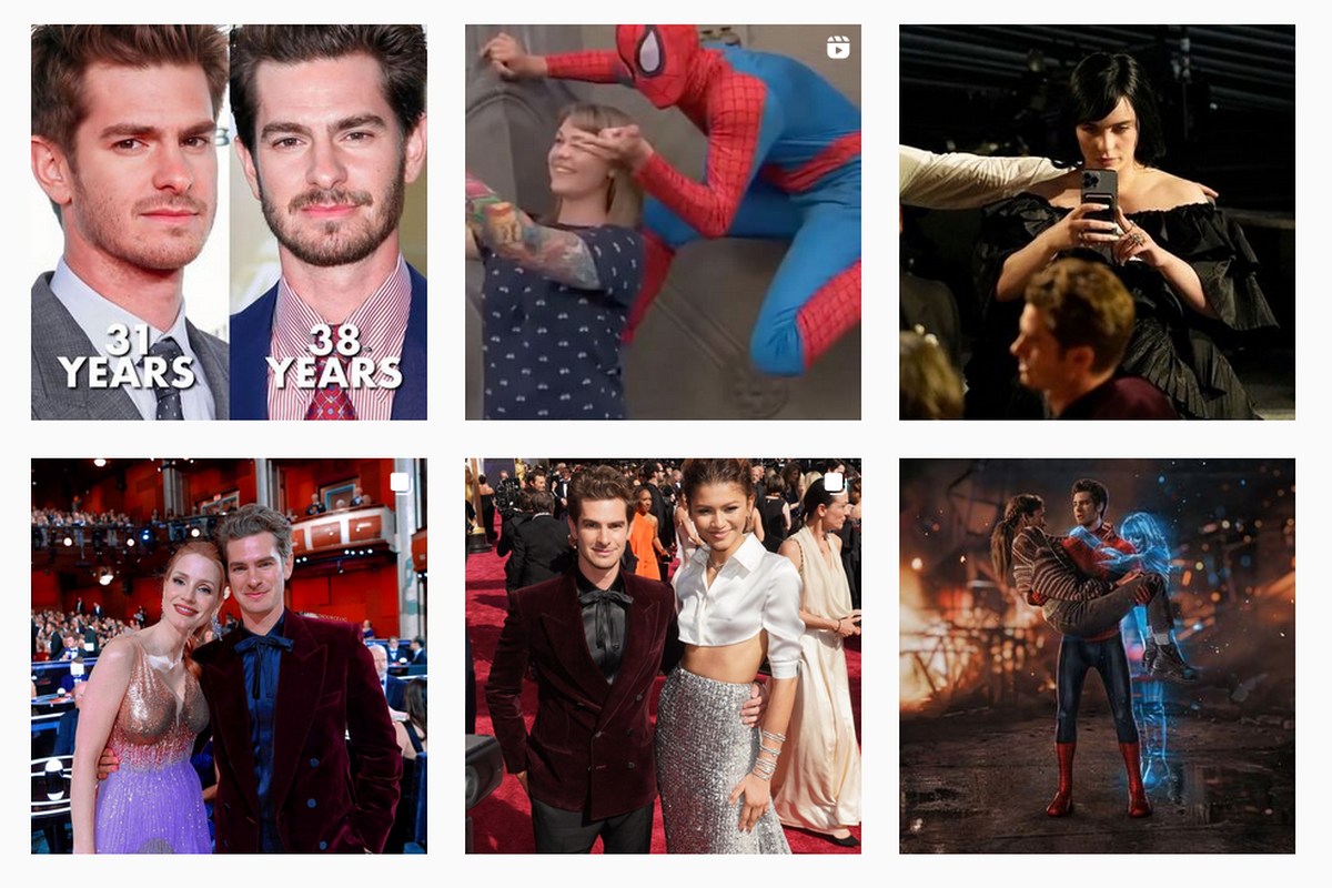 Foto-foto Andrew Garfield dalam unggahan di akun Instagram-nya.