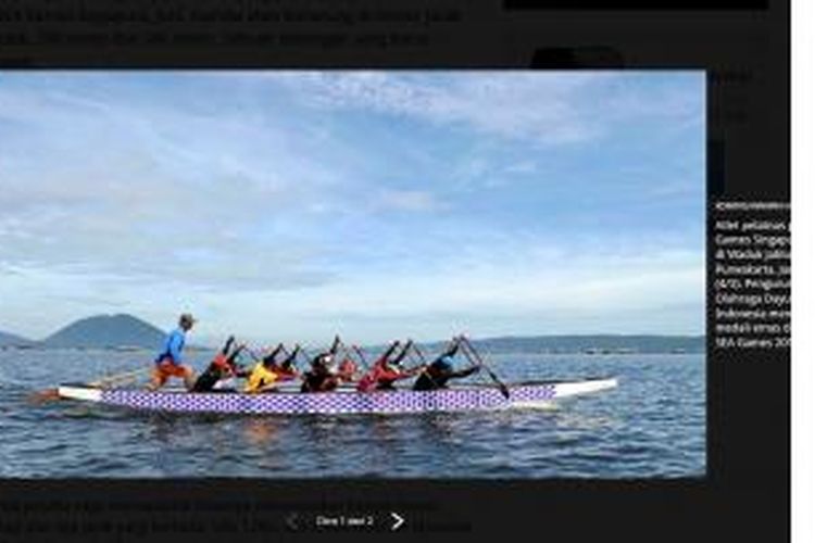 Atlet pelatnas perahu naga SEA Games Singapura 2015 berlatih di Waduk Jatiluhur, Kabupaten Purwakarta, Jawa Barat, Rabu (4/3). Pengurus Besar Persatuan Olahraga Dayung Seluruh Indonesia menargetkan dua medali emas dari perahu naga di SEA Games 2015.