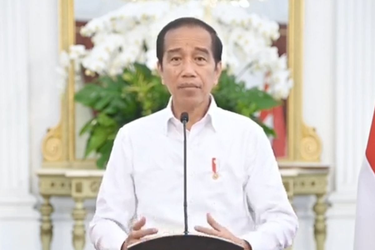 Presiden Joko Widodo saat memberikan sambutan secara daring di acara Inclusive Lifelong Learning Conference, Rabu (5/7/2023). Jokowi resmi bentuk Badan Karantina Indonesia.