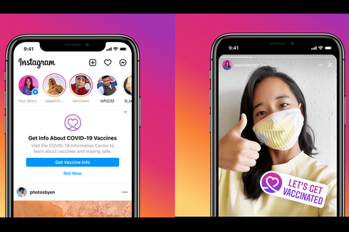 Instagram Rilis Stiker Vaksin dan Pusat Informasi Covid-19