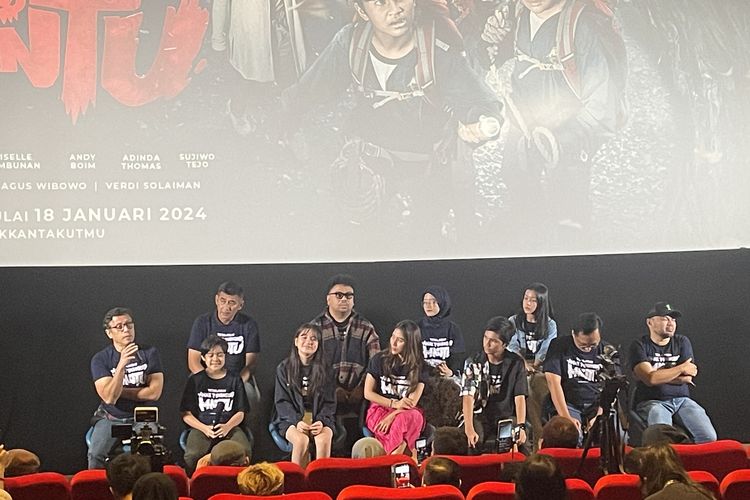 Konferensi pers film Petualangan Anak Penangkap Hantu di Gandaria City XXI, Jumat (12/1/2024). 