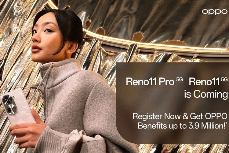 Oppo Indonesia membuka pendaftaran untuk pembelian perangkat Reno11 Series mulai Senin (1/1/2024) hingga Rabu (10/1/2024) melalui situs resmi Oppo Indonesia.