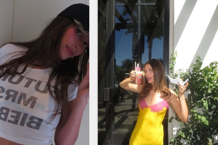 Tangkapan layar Instagram story Hailey Bieber @haileybieber. Hailey Bieber tampil mencuri perhatian di Coachella 2026 lewat gaya yang kontras, dari gaun Dior vintage hingga outfit santai penuh makna personal.
