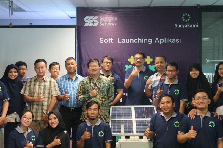 Peluncuran aplikasi panel surya Suryakami di Jakarta, Sabtu (28/9/2019).
