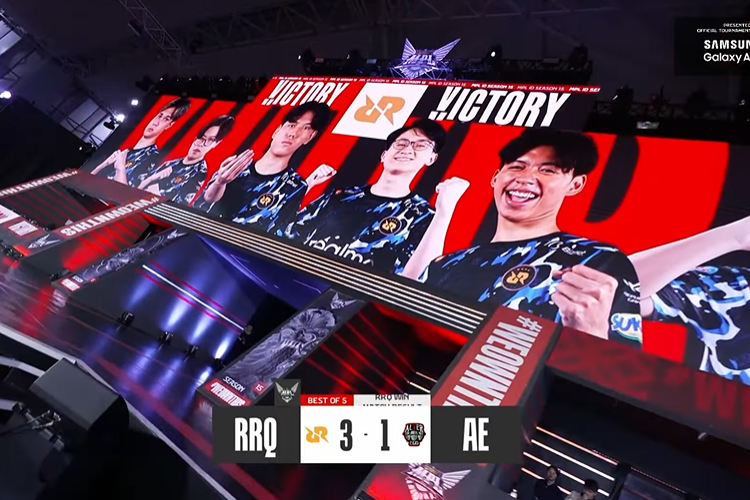 RRQ Hoshi yang memenangkan pertandingan melawan Alter Ego Esports di Playoff MPL S15.