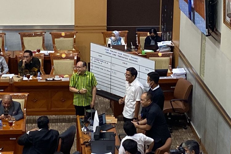 Suasana Komisi III usai dipilihnya Johanis Tanak sebagai calon pimpinan (capim) KPK setelah menjalani fit and proper test, di Kompleks Parlemen Senayan, Jakarta, Rabu (28/9/2022).
