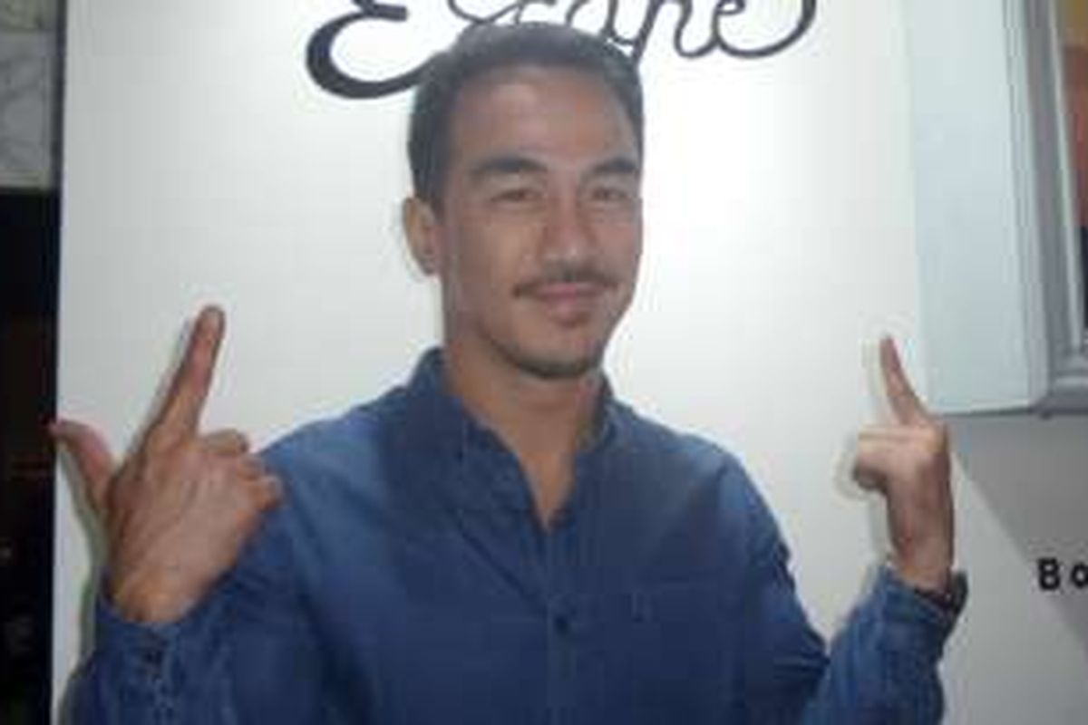 Joe Taslim usai jumpa pers layanan Sweet Escape di Cassis Kitchen, Jakarta Selatan, Kamis (24/11/2016).