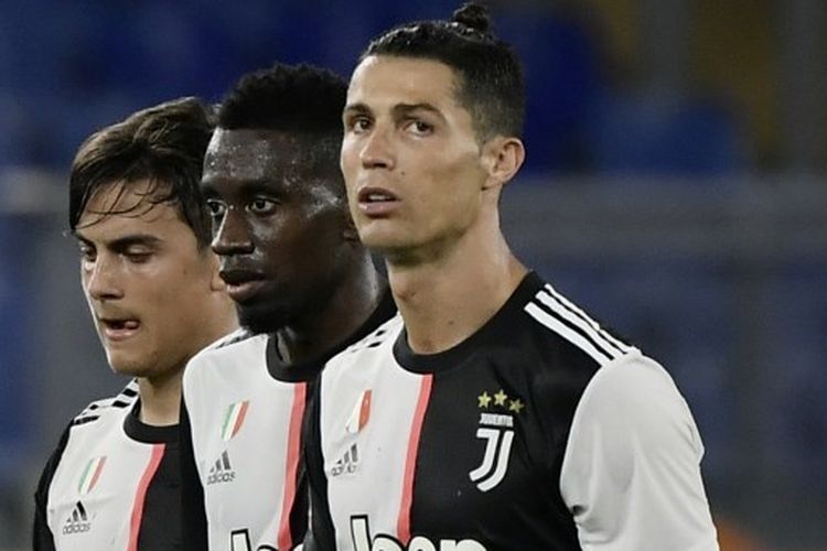 Paulo Dybala, Blaise Matuidi, dan Cristiano Ronaldo dalam partai puncak Coppa Italia musim 2019-2020, Kamis (18/6/2020) dini hari WIB.